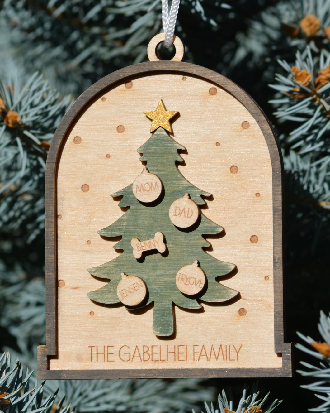 Personalized Wooden Christmas Tree Ornament