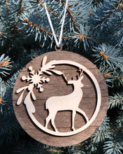 Load image into Gallery viewer, Wooden Christmas Ornament with Shiplap Background
