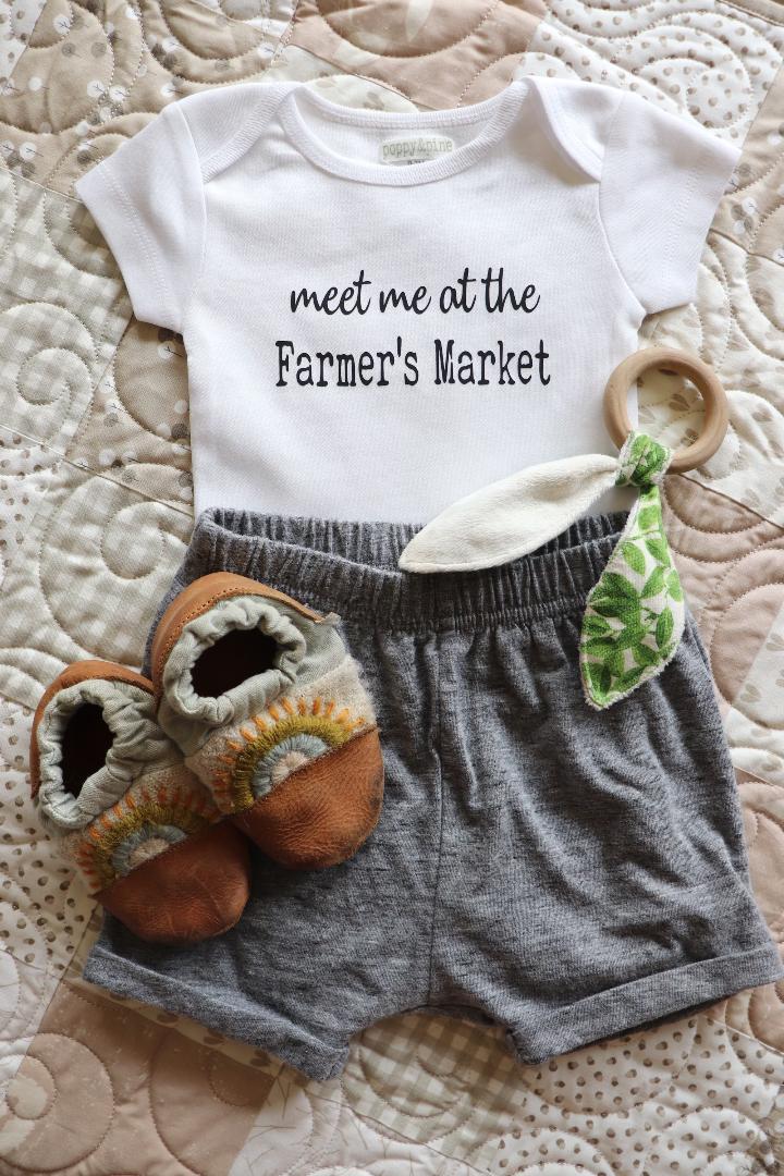meet me at the Farmer's Market Baby Bodysuit